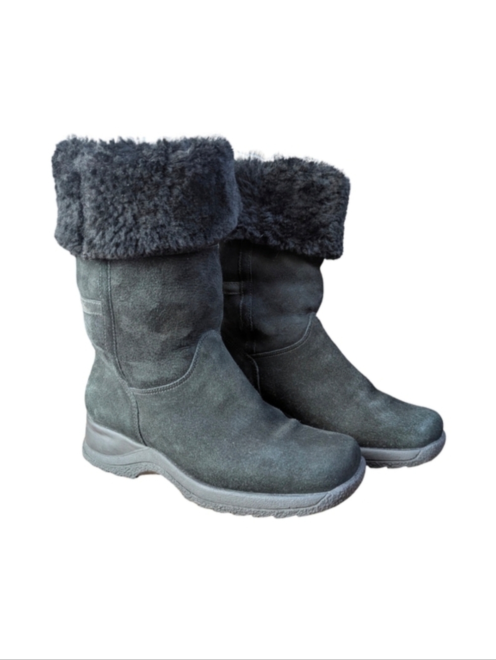 La Canadienne Shearling Suede Winter Boots Made in Canada Size 6.5 Chunky